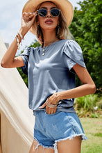 Load image into Gallery viewer, Short Petal Sleeve Crewneck Top