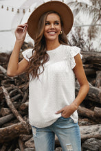 Load image into Gallery viewer, Swiss Dot Flutter Sleeve Round Neck Top