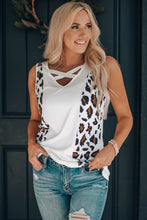 Load image into Gallery viewer, Leopard Contrast Crisscross Tank Top 063