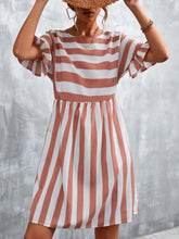 Load image into Gallery viewer, Striped Flounce Sleeve Dress