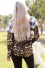 Load image into Gallery viewer, Leopard Plaid Cowl Neck Sweatshirt