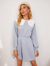 Load image into Gallery viewer, Contrast Statement Collar Mini Dress
