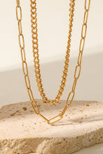 Load image into Gallery viewer, 18K Gold Plated Layered Chain Necklace