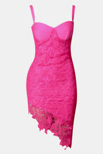 Load image into Gallery viewer, Sleeveless Asymmetrical Lace Bodycon Dress