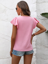 Load image into Gallery viewer, Textured Flutter Sleeve Blouse