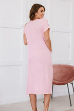 Load image into Gallery viewer, P & Rose Plot Twist Full Size T-Shirt Dress with Pockets in Rose