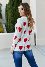 Load image into Gallery viewer, CY Fashion Full Size Heart Pattern Distressed Knit Top
