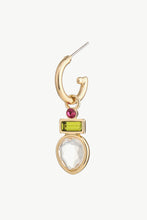 Load image into Gallery viewer, Crystal C-Hoop Drop Earrings