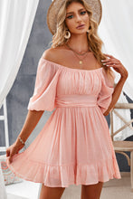 Load image into Gallery viewer, Tie-Back Ruffled Hem Square Neck Mini Dress