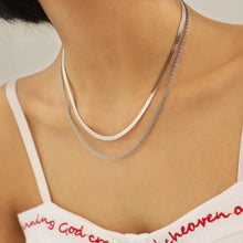 Load image into Gallery viewer, Snake Chain and Rope Chain Necklace Set in Silver