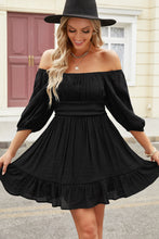 Load image into Gallery viewer, Tie-Back Ruffled Hem Square Neck Mini Dress