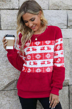 Load image into Gallery viewer, Christmas Fair Isle Spliced Brushed Top