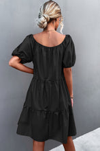 Load image into Gallery viewer, Square Neck Short Sleeve Mini Dress
