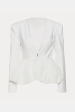 Load image into Gallery viewer, GAWQO Bubble Hem V-Neck Blazer