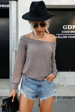 Load image into Gallery viewer, Off-Shoulder Waffle Knit Top