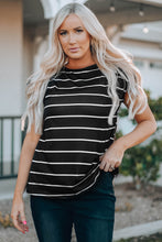 Load image into Gallery viewer, Mixed Print Hem Detail Capped Sleeve T-Shirt