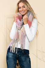 Load image into Gallery viewer, Justin Taylor Rainbow Stripe Brushed Fringe Scarf