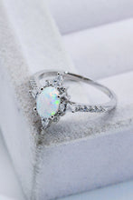 Load image into Gallery viewer, Platinum-Plated Opal and Zircon Ring