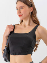 Load image into Gallery viewer, Cropped Denim Tank with Seam Detail