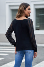 Load image into Gallery viewer, Sheer Striped V-Neck Top