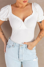 Load image into Gallery viewer, Frill Trim Puff Sleeve Bodysuit