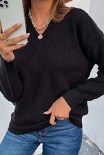 Load image into Gallery viewer, Cutout Shoulder Rib-Knit Sweater