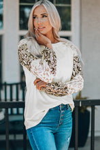 Load image into Gallery viewer, Contrast Leopard Panel Balloon Sleeve Tee