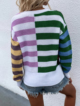Load image into Gallery viewer, Split Stripes Rib-Knit Sweater