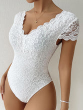 Load image into Gallery viewer, Lace Trim V-Neck Bodysuit
