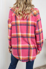 Load image into Gallery viewer, Zenana Pumpkin Spice Full Size Plaid Shacket in Fuchsia