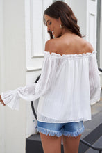 Load image into Gallery viewer, Fill Trim Off-Shoulder Tie-Front Blouse