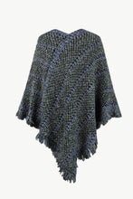 Load image into Gallery viewer, Heathered V-Neck Fringe Hem Poncho
