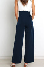 Load image into Gallery viewer, Tie Front Paperbag Wide Leg Pants