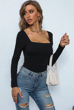 Load image into Gallery viewer, Square Neck Long Sleeve Bodysuit