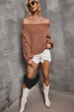 Load image into Gallery viewer, Horizontal Ribbing Off-Shoulder Sweater