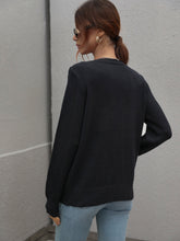 Load image into Gallery viewer, Fringe Detail Ribbed Trim Sweater