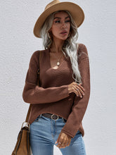 Load image into Gallery viewer, Deep V Rib-Knit Sweater