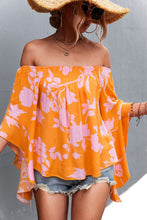 Load image into Gallery viewer, Floral Bell Sleeve Off-Shoulder Blouse