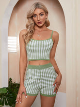 Load image into Gallery viewer, Houndstooth Cropped Knit Cami and Shorts Set