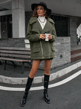 Load image into Gallery viewer, Double Take Zip-Up Collared Teddy Jacket