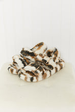 Load image into Gallery viewer, Qupid Cozy Atmosphere Striped Faux Fur Buckled Sandals