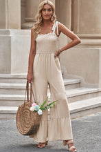 Load image into Gallery viewer, DIBS 6446 COLOR SIZE Tie-Shoulder Smocked Tiered Jumpsuit