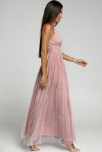 Load image into Gallery viewer, Sequin Split Spaghetti Strap Plunge Dress