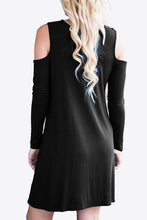 Load image into Gallery viewer, 875 Cold-Shoulder Long Sleeve Round Neck Dress