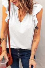 Load image into Gallery viewer, Butterfly Sleeve Notched Neck Top