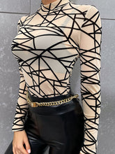 Load image into Gallery viewer, Geometric Mock Neck Top