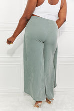 Load image into Gallery viewer, Blumin Apparel Confidently Chic Full Size Split Wide Leg Pants in Sage