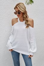 Load image into Gallery viewer, Cutout Cold-Shoulder Rib-Knit Sweater