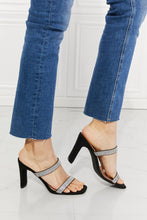 Load image into Gallery viewer, MMShoes Leave A Little Sparkle Rhinestone Block Heel Sandal in Black