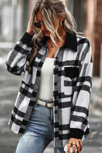 Load image into Gallery viewer, Plaid Brushed Button-Up Shirt Jacket